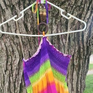 Chelsey sundress Large, large sundress, rainbow sundress, Lg. dress, maxi dress
